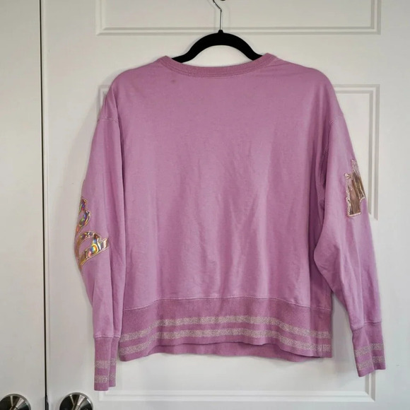 Disneyland Pink & Gold Iridescent Women’s Sweatshirt Size Medium - Picture 7 of 8